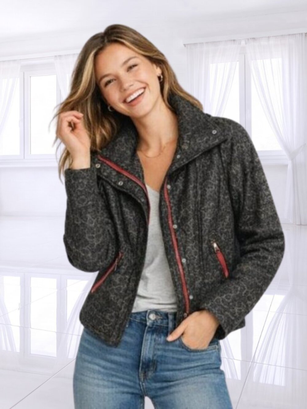 Free People We The Free Size 2 Jacket Parka Utility Snap Zip Pockets